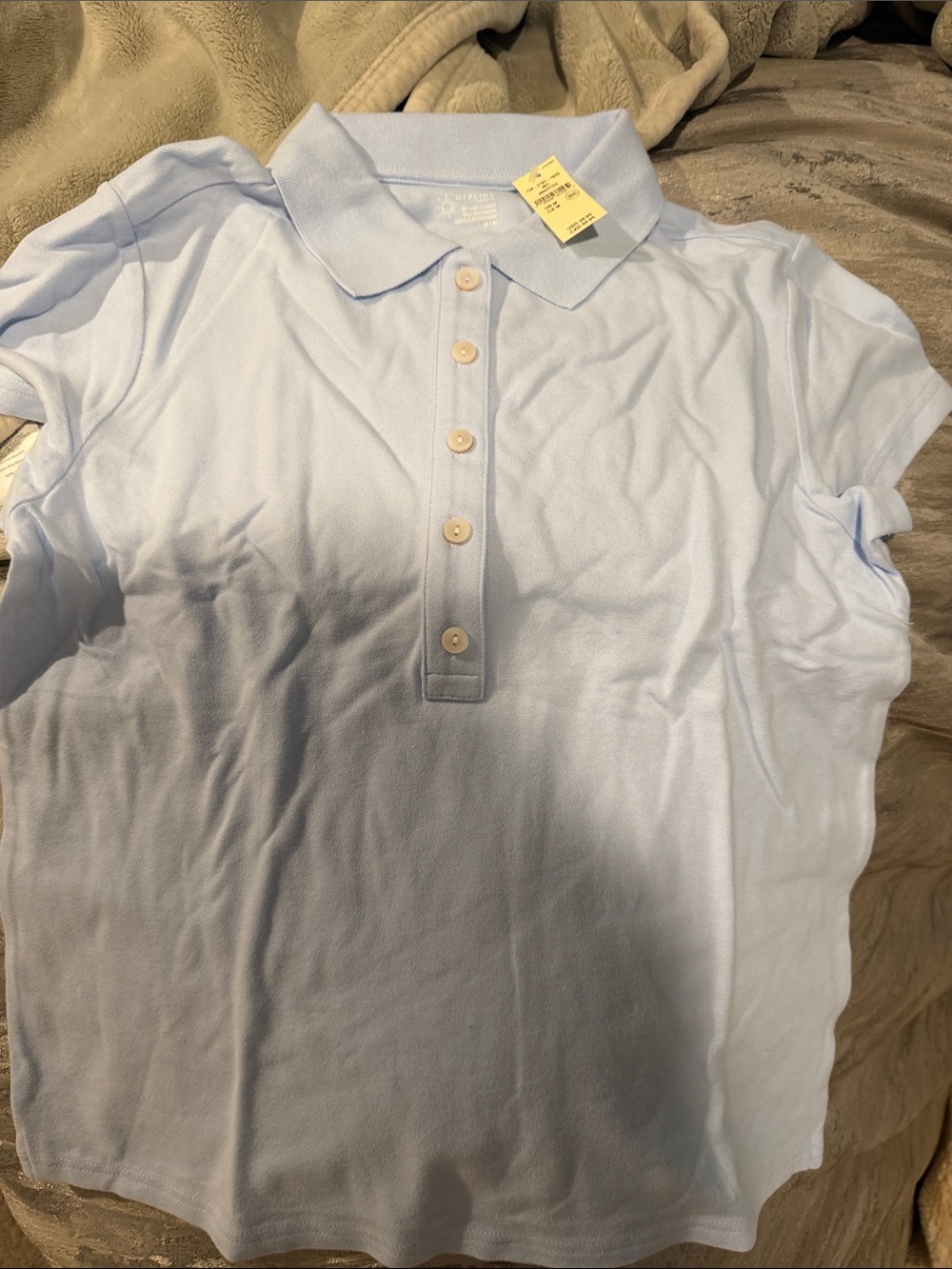 Classic Short-Sleeve Polo in Pale Blue